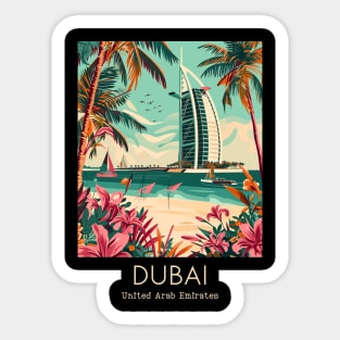 A Vintage Travel Illustration of Dubai - United Arab Emirates Sticker